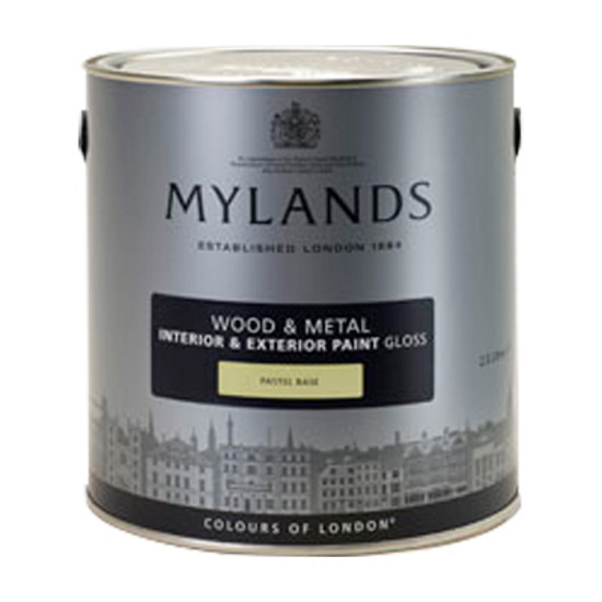 Краска Mylands Wood & Metal Paint Gloss (глянцевая 80% интерьерная/экстерьерная краска для деревянных, металлических поверхностей и стен, моющаяся)