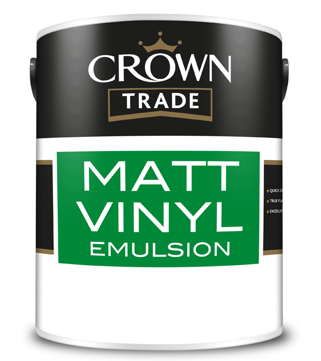 Краска CROWN TRADE Matt Vinyl Emulsion Bril. White (глубокоматовая водоэмульсионная, для стен и потолка, с эффектом бархата, белая)
