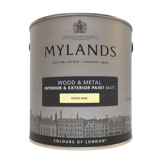 Краска Mylands Wood & Metal Paint Matt (матовая 8% интерьерная/экстерьерная краска для деревянных, металлических поверхностей и стен, моющаяся)
