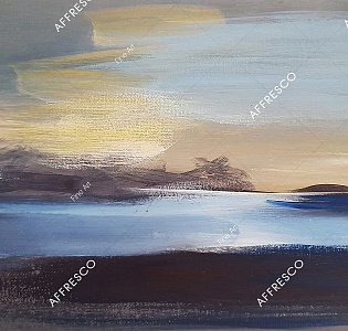 Affresco Fine Art RE815-COL1 для спальни для гостиной для кабинета для комнаты песочный синий голубой