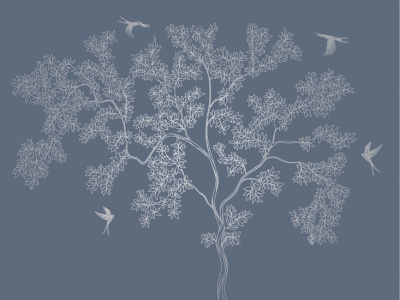 Фреска на флизелиновой основе с покрытием водно-дисперсионной краской. Роспись изображения выполняется золотым, серебрянным или платиновым пигментами