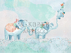 Affresco Сказки Affresco ML654-COL3 для детской голубой зеленый мятный