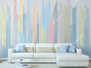 Affresco Fine Art RE922-COL1 для гостиной для кабинета для комнаты для прихожей розовый голубой разноцветный