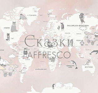 Affresco Сказки Affresco ZK626-COL1 для детской кремовый розовый