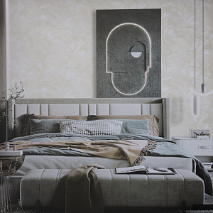 Bernardo Bartalucci Sarrieri 5078-1 для спальни для гостиной для кабинета для комнаты белый светло-серый