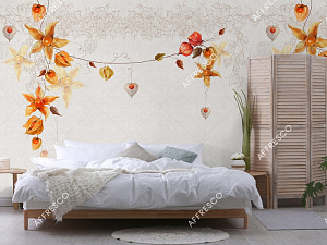 Affresco Fine Art RE905-COL1 для спальни для гостиной для загородного дома для комнаты бежевый оранжевый