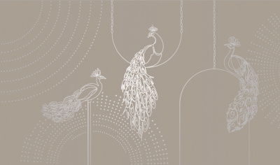 Фреска на флизелиновой основе с покрытием водно-дисперсионной краской. Роспись изображения выполняется золотым, серебрянным или платиновым пигментами