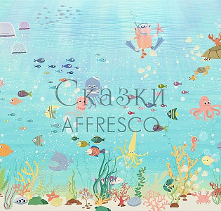Affresco Сказки Affresco ZK639-COL4 для детской голубой бирюзовый