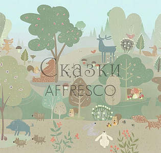 Affresco Сказки Affresco ZK633-COL1 для детской голубой зеленый
