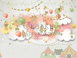 Affresco Сказки Affresco ZK669-COL4 для детской бежевый розовый