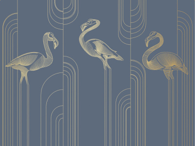 Фреска на флизелиновой основе с покрытием водно-дисперсионной краской. Роспись изображения выполняется золотым, серебрянным или платиновым пигментами