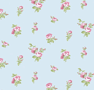 Aura English Florals G34346 для спальни для гостиной для загородного дома для комнаты голубой