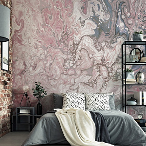Affresco Fluid AF2051-COL1 для спальни для гостиной для кабинета для загородного дома для комнаты серый светло-серый розовый