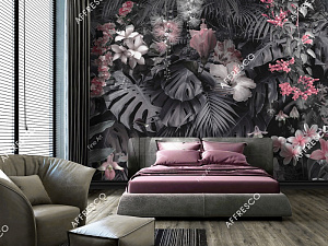 Affresco Fine Art RE884-COL1 для спальни для гостиной для загородного дома для комнаты темно-серый черный розовый