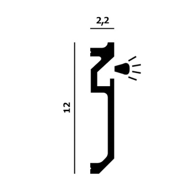 Карниз P235, можно использовать для скрытой подсветки