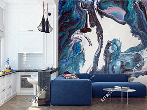 Affresco Fine Art RE825-COL1 для гостиной для кабинета для комнаты белый синий голубой