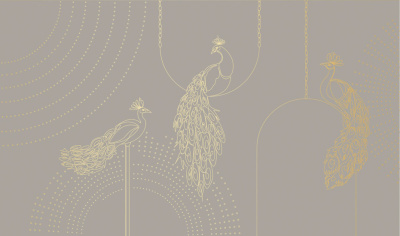 Фреска на флизелиновой основе с покрытием водно-дисперсионной краской. Роспись изображения выполняется золотым, серебрянным или платиновым пигментами