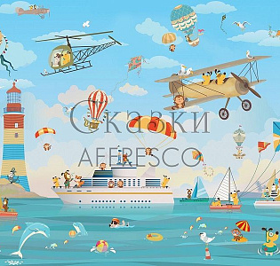 Affresco Сказки Affresco ZK640-COL1 для детской голубой бирюзовый