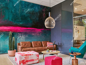 Affresco Fine Art RE803-COL1 для спальни для гостиной для кабинета для комнаты розовый синий зеленый