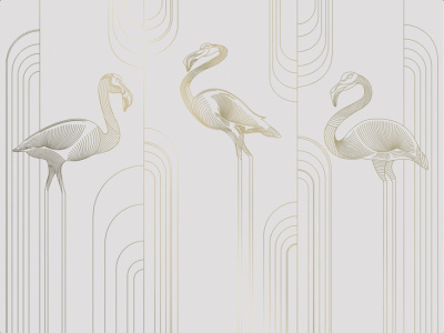 Фреска на флизелиновой основе с покрытием водно-дисперсионной краской. Роспись изображения выполняется золотым, серебрянным или платиновым пигментами