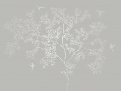 Фреска на флизелиновой основе с покрытием водно-дисперсионной краской. Роспись изображения выполняется золотым, серебрянным или платиновым пигментами