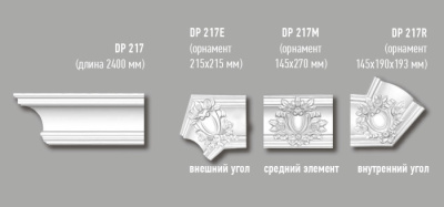 Внутренний угол DP-217R для карниза