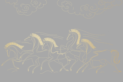 Фреска на флизелиновой основе с покрытием водно-дисперсионной краской. Роспись изображения выполняется золотым, серебрянным или платиновым пигментами