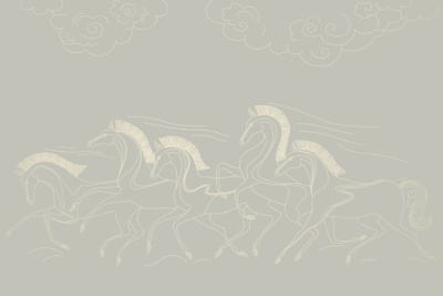 Фреска на флизелиновой основе с покрытием водно-дисперсионной краской. Роспись изображения выполняется золотым, серебрянным или платиновым пигментами