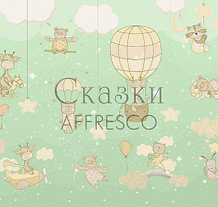 Affresco Сказки Affresco ZK637-COL3 для детской зеленый салатовый