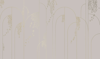 Фреска на флизелиновой основе с покрытием водно-дисперсионной краской. Роспись изображения выполняется золотым, серебрянным или платиновым пигментами