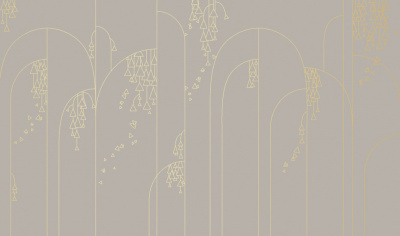 Фреска на флизелиновой основе с покрытием водно-дисперсионной краской. Роспись изображения выполняется золотым, серебрянным или платиновым пигментами