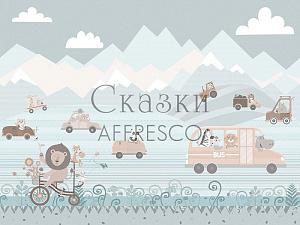 Affresco Сказки Affresco ZK675-COL3 для детской серый голубой мятный