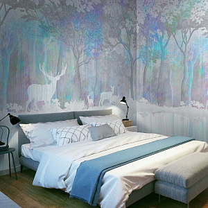 Affresco New Art RE187-COL1 для спальни для гостиной для кабинета для загородного дома для комнаты для прихожей сиреневый голубой бирюзовый