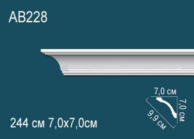 Карниз AB228, можно использовать для скрытой подсветки
