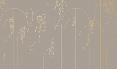 Фреска на флизелиновой основе с покрытием водно-дисперсионной краской. Роспись изображения выполняется золотым, серебрянным или платиновым пигментами