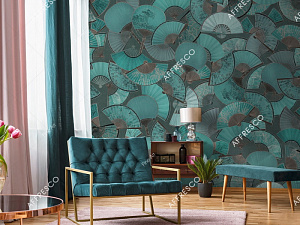 Affresco Fine Art RE935-COL3 для гостиной для кабинета для комнаты серый зеленый