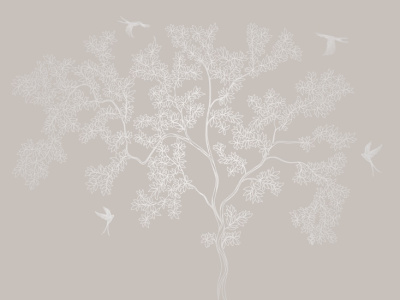 Фреска на флизелиновой основе с покрытием водно-дисперсионной краской. Роспись изображения выполняется золотым, серебрянным или платиновым пигментами