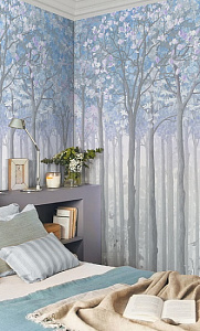 Affresco Vesna AB141-COL3 для спальни для гостиной для загородного дома для комнаты серый голубой