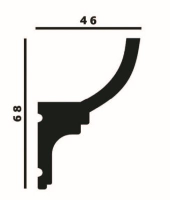 Карниз P96, можно использовать для скрытой подсветки
