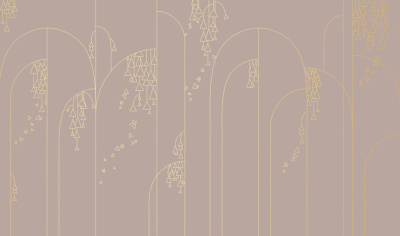 Фреска на флизелиновой основе с покрытием водно-дисперсионной краской. Роспись изображения выполняется золотым, серебрянным или платиновым пигментами