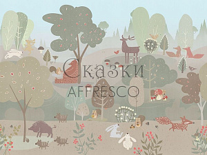 Affresco Сказки Affresco ZK633-COL2 для детской кофейный капучино голубой