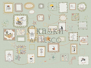 Affresco Сказки Affresco ZK674-COL4 для детской зеленый оливковый
