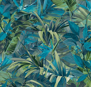 Grandeco Jungle Fever JF2302 для кухни для спальни для гостиной для загородного дома для комнаты синий бирюзовый зеленый