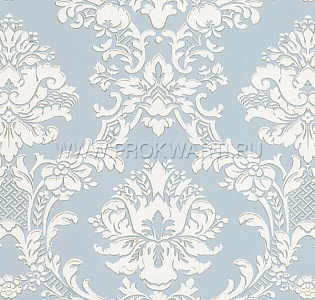 Aura Stripes & Damasks SD25646 для спальни для гостиной для кабинета для загородного дома для комнаты голубой