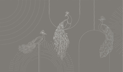 Фреска на флизелиновой основе с покрытием водно-дисперсионной краской. Роспись изображения выполняется золотым, серебрянным или платиновым пигментами