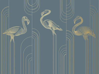 Фреска на флизелиновой основе с покрытием водно-дисперсионной краской. Роспись изображения выполняется золотым, серебрянным или платиновым пигментами