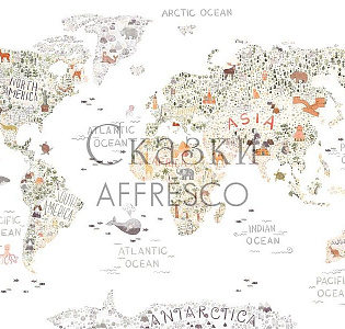 Affresco Сказки Affresco ZK627-COL3 для детской бежевый белый