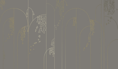 Фреска на флизелиновой основе с покрытием водно-дисперсионной краской. Роспись изображения выполняется золотым, серебрянным или платиновым пигментами