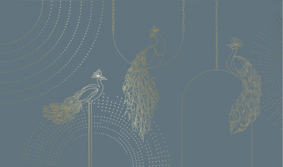 Фреска на флизелиновой основе с покрытием водно-дисперсионной краской. Роспись изображения выполняется золотым, серебрянным или платиновым пигментами