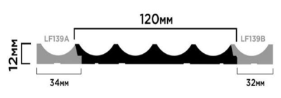 Финишный молдинг LF139A BU20 для стеновых панелей